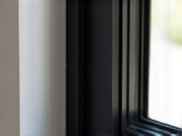 Modern black aluminum window frame