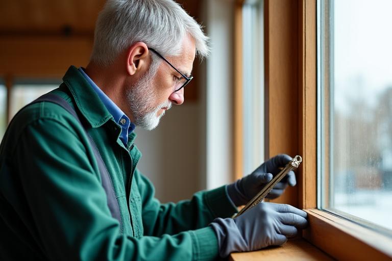 Expert window repair craftsman at work